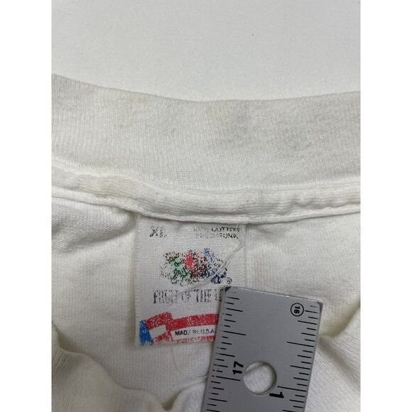 VINTAGE Raiders Big Blue Graphic T-shirt Men XL White USA 90s Single Stitch - Picture 10 of 11